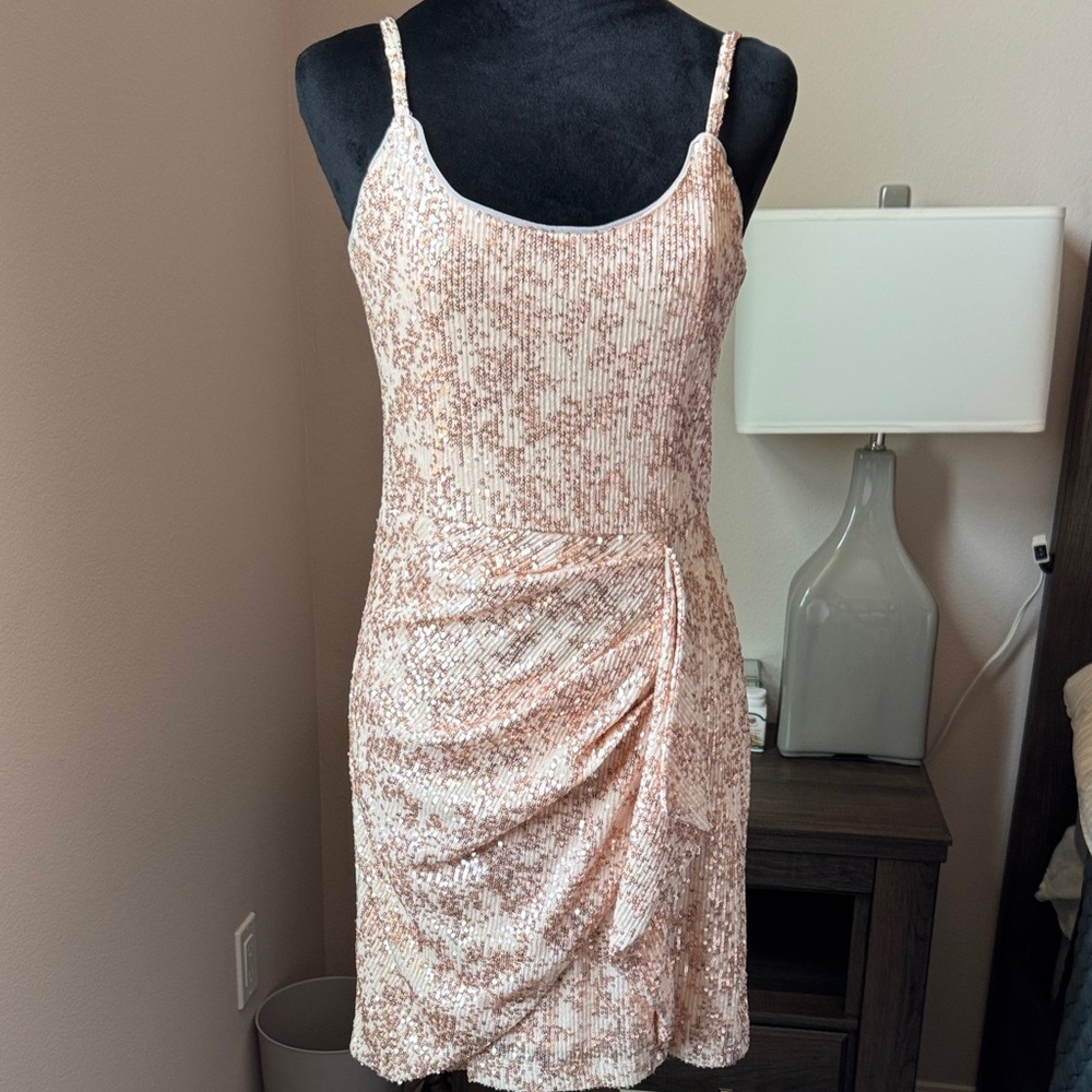 Parker Shimmering Blush Sequin Mini Dress